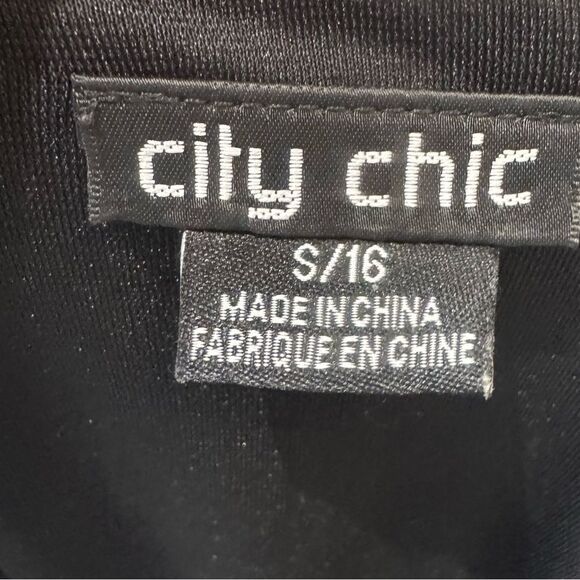 City Chic black & mustard yellow patterned corset smocked top maxi dress size 16 - Picture 7 of 9